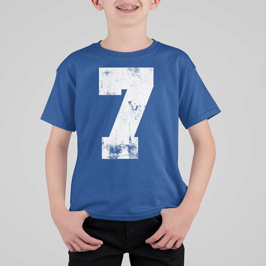 Number 7 T Shirt For Kid Matching 67 Meme 7th Birthday 7 Years - Wonder Print Shop
