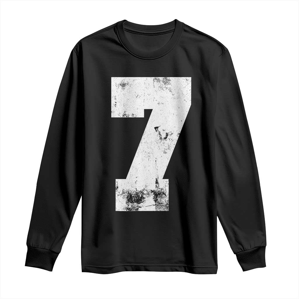 Number 7 Long Sleeve Shirt Matching 67 Meme 7th Birthday 7 Years - Wonder Print Shop