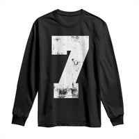 Number 7 Long Sleeve Shirt Matching 67 Meme 7th Birthday 7 Years - Wonder Print Shop