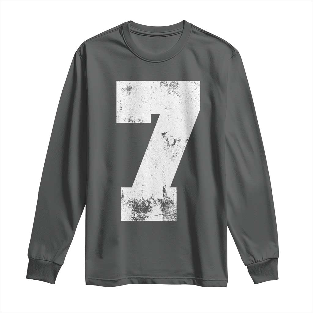 Number 7 Long Sleeve Shirt Matching 67 Meme 7th Birthday 7 Years - Wonder Print Shop