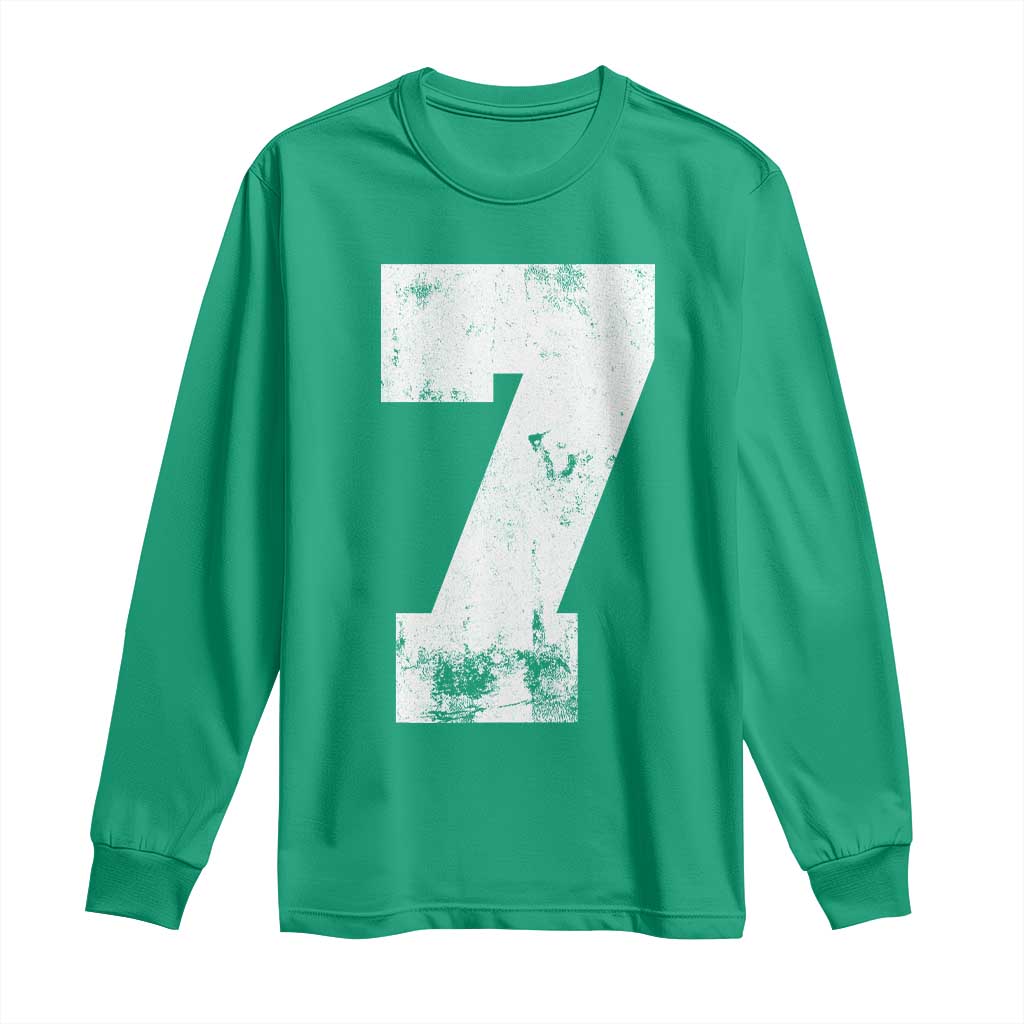 Number 7 Long Sleeve Shirt Matching 67 Meme 7th Birthday 7 Years - Wonder Print Shop