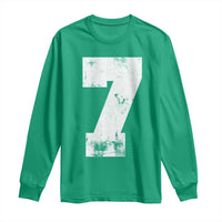 Number 7 Long Sleeve Shirt Matching 67 Meme 7th Birthday 7 Years - Wonder Print Shop