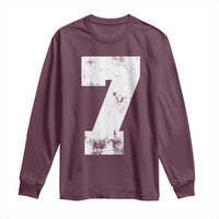 Number 7 Long Sleeve Shirt Matching 67 Meme 7th Birthday 7 Years - Wonder Print Shop