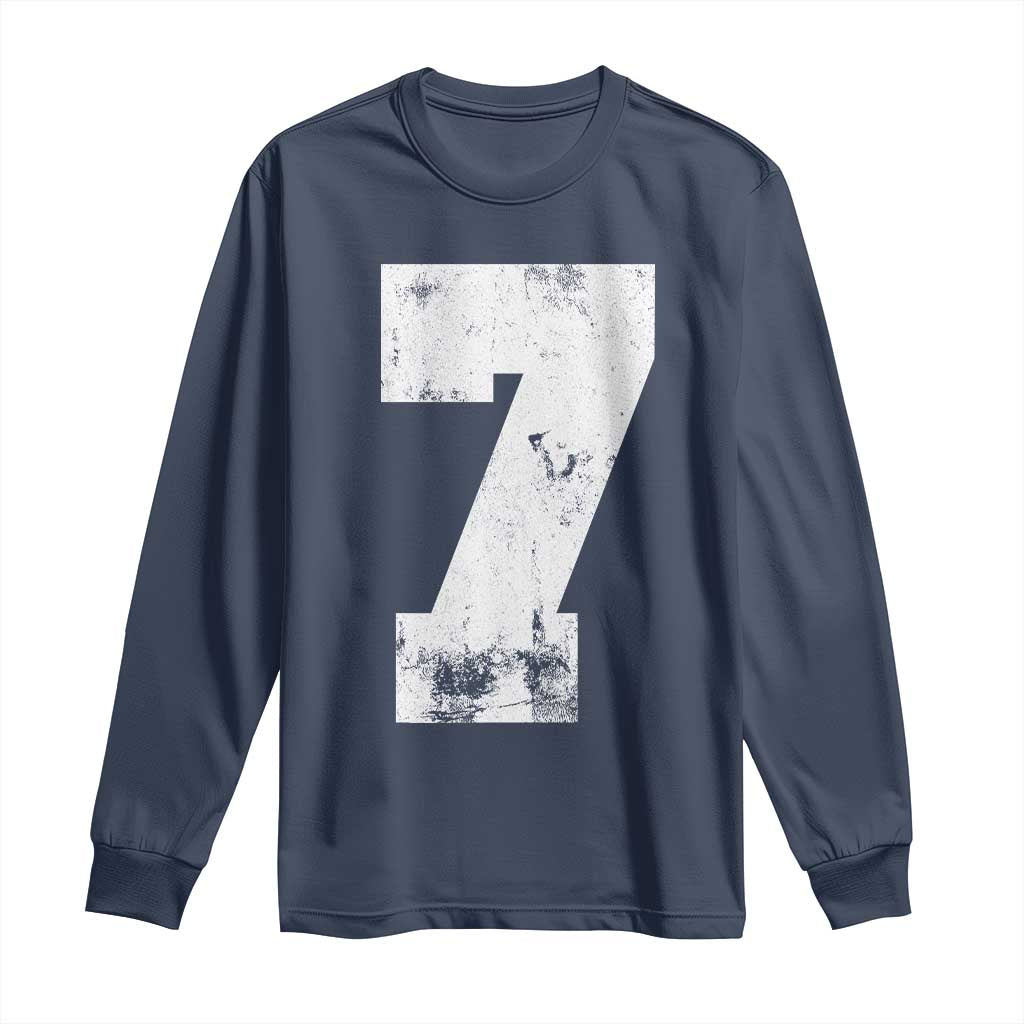 Number 7 Long Sleeve Shirt Matching 67 Meme 7th Birthday 7 Years - Wonder Print Shop