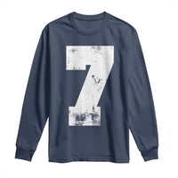 Number 7 Long Sleeve Shirt Matching 67 Meme 7th Birthday 7 Years - Wonder Print Shop