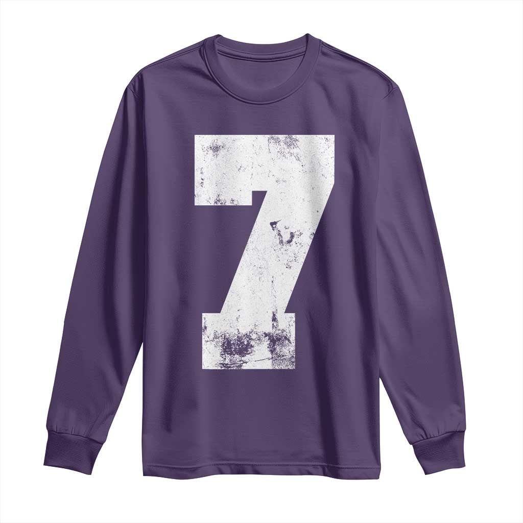 Number 7 Long Sleeve Shirt Matching 67 Meme 7th Birthday 7 Years - Wonder Print Shop