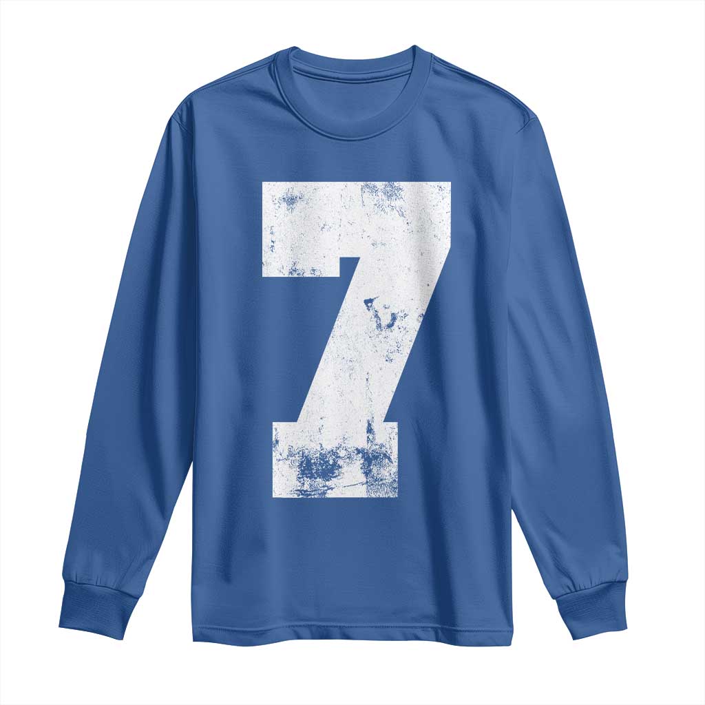 Number 7 Long Sleeve Shirt Matching 67 Meme 7th Birthday 7 Years - Wonder Print Shop