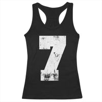 Number 7 Racerback Tank Top Matching 67 Meme 7th Birthday 7 Years - Wonder Print Shop