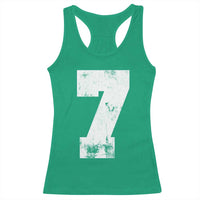 Number 7 Racerback Tank Top Matching 67 Meme 7th Birthday 7 Years - Wonder Print Shop