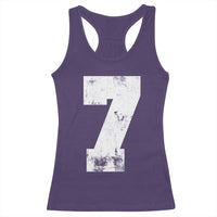 Number 7 Racerback Tank Top Matching 67 Meme 7th Birthday 7 Years - Wonder Print Shop