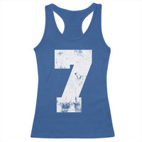 Number 7 Racerback Tank Top Matching 67 Meme 7th Birthday 7 Years - Wonder Print Shop