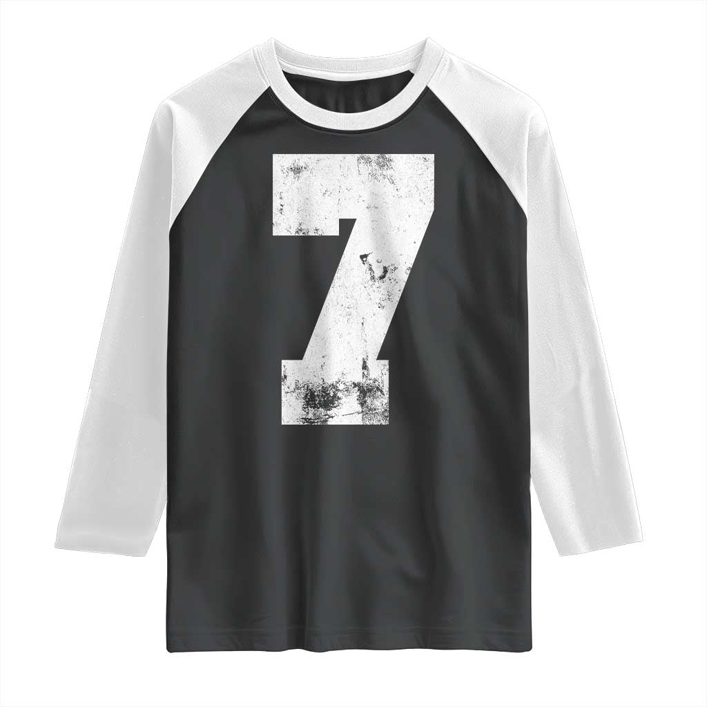 Number 7 Raglan Shirt Matching 67 Meme 7th Birthday 7 Years - Wonder Print Shop