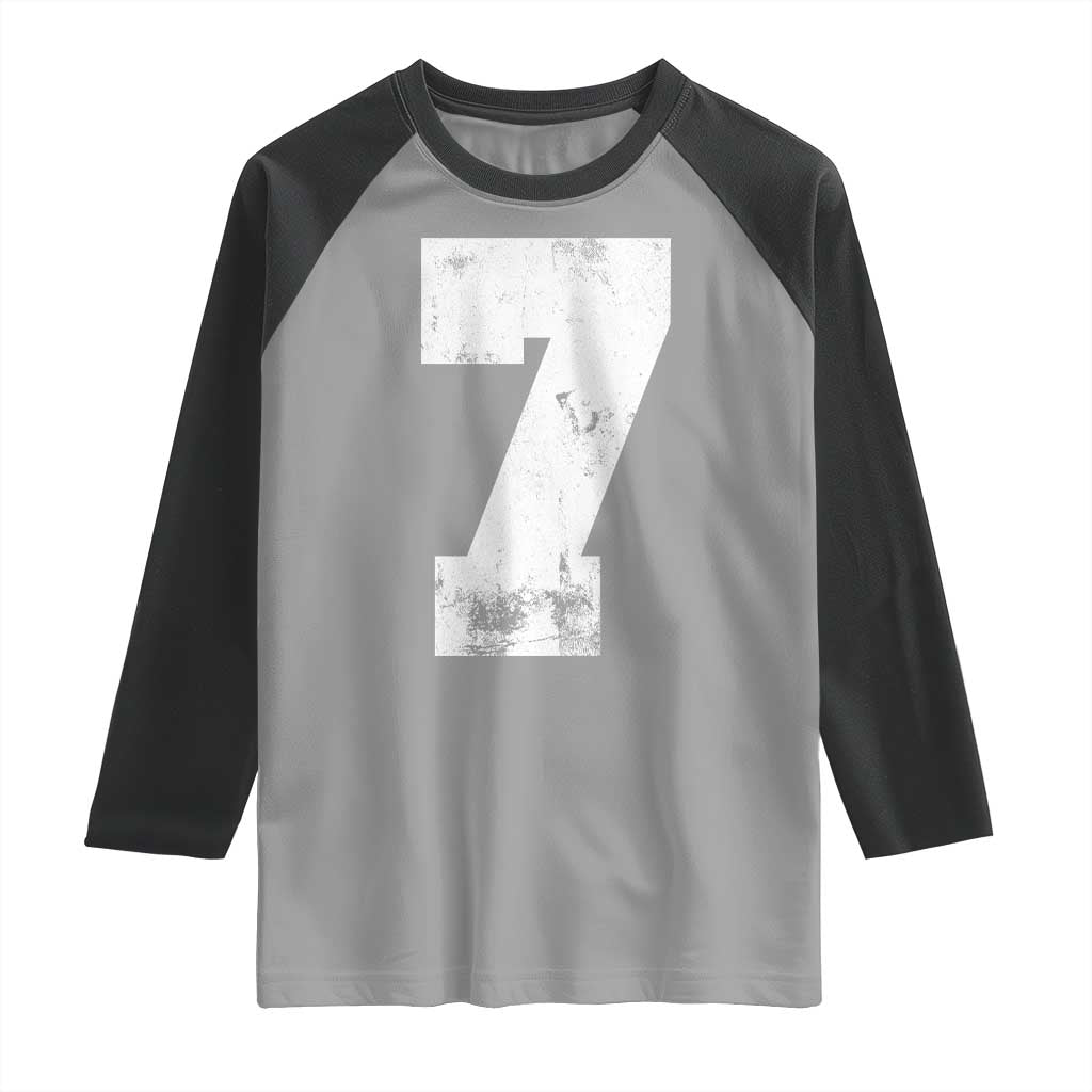 Number 7 Raglan Shirt Matching 67 Meme 7th Birthday 7 Years - Wonder Print Shop