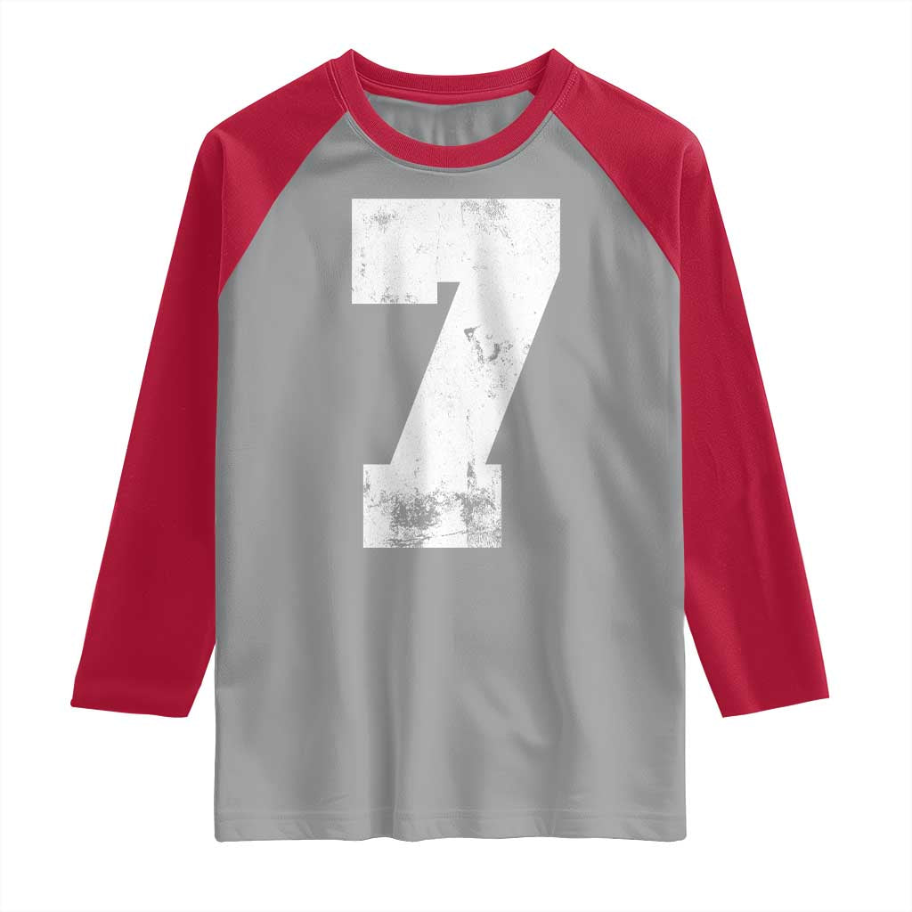 Number 7 Raglan Shirt Matching 67 Meme 7th Birthday 7 Years - Wonder Print Shop