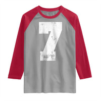 Number 7 Raglan Shirt Matching 67 Meme 7th Birthday 7 Years - Wonder Print Shop