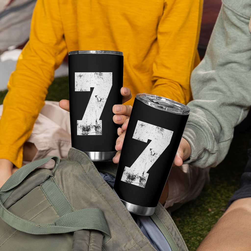 Number 7 Tumbler Cup Matching 67 Meme 7th Birthday 7 Years - Wonder Print Shop