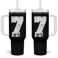 Number 7 Tumbler With Handle Matching 67 Meme 7th Birthday 7 Years - Wonder Print Shop