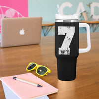 Number 7 Tumbler With Handle Matching 67 Meme 7th Birthday 7 Years - Wonder Print Shop