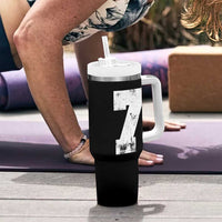 Number 7 Tumbler With Handle Matching 67 Meme 7th Birthday 7 Years - Wonder Print Shop