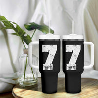 Number 7 Tumbler With Handle Matching 67 Meme 7th Birthday 7 Years - Wonder Print Shop