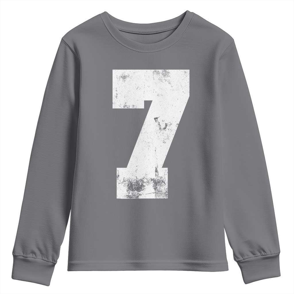 Number 7 Youth Sweatshirt Matching 67 Meme 7th Birthday 7 Years - Wonder Print Shop
