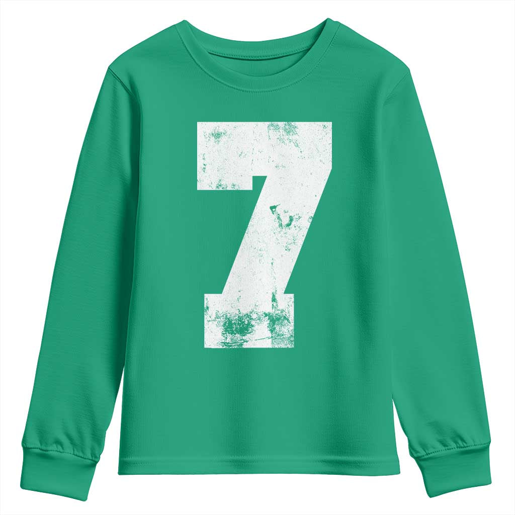 Number 7 Youth Sweatshirt Matching 67 Meme 7th Birthday 7 Years - Wonder Print Shop