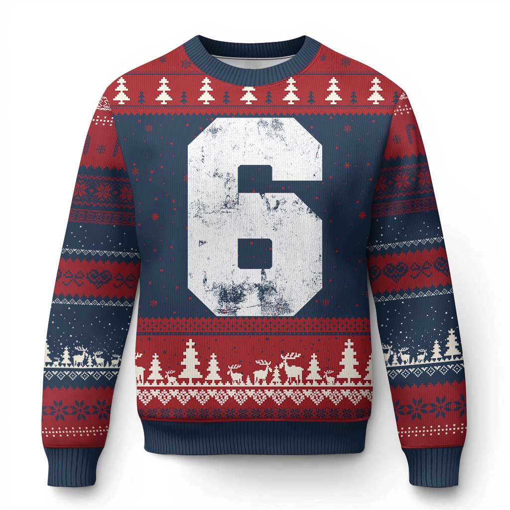 Number 6 Ugly Christmas Sweater Matching 67 Meme 6th Birthday 6 Years - Wonder Print Shop