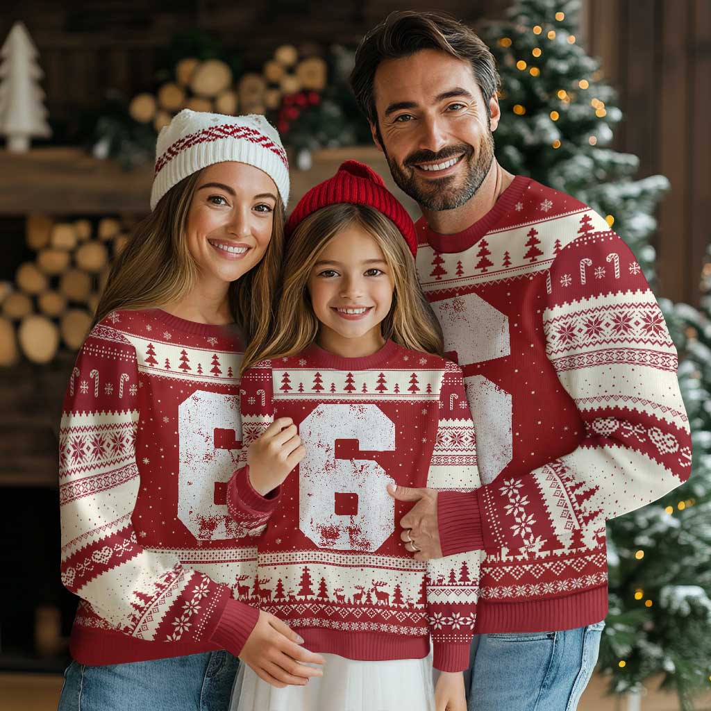 Number 6 Ugly Christmas Sweater Matching 67 Meme 6th Birthday 6 Years - Wonder Print Shop