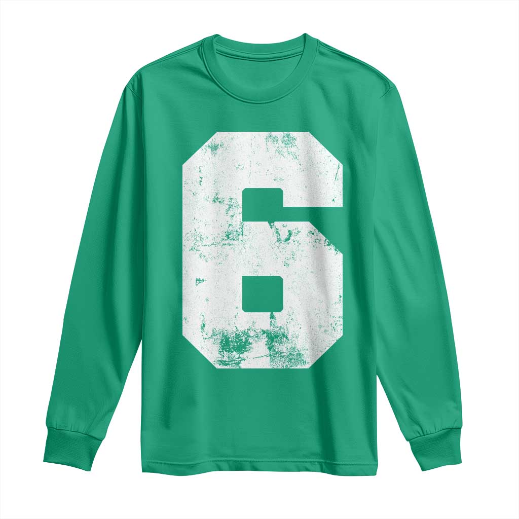 Number 6 Long Sleeve Shirt Matching 67 Meme 6th Birthday 6 Years - Wonder Print Shop