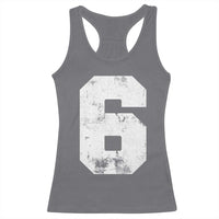 Number 6 Racerback Tank Top Matching 67 Meme 6th Birthday 6 Years - Wonder Print Shop