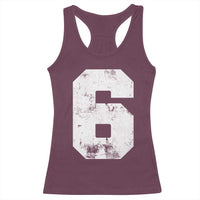 Number 6 Racerback Tank Top Matching 67 Meme 6th Birthday 6 Years - Wonder Print Shop