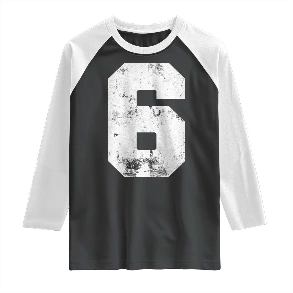 Number 6 Raglan Shirt Matching 67 Meme 6th Birthday 6 Years - Wonder Print Shop