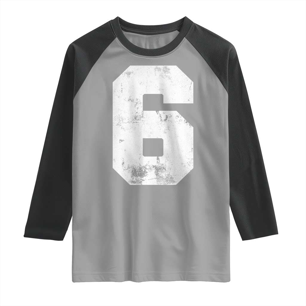 Number 6 Raglan Shirt Matching 67 Meme 6th Birthday 6 Years - Wonder Print Shop
