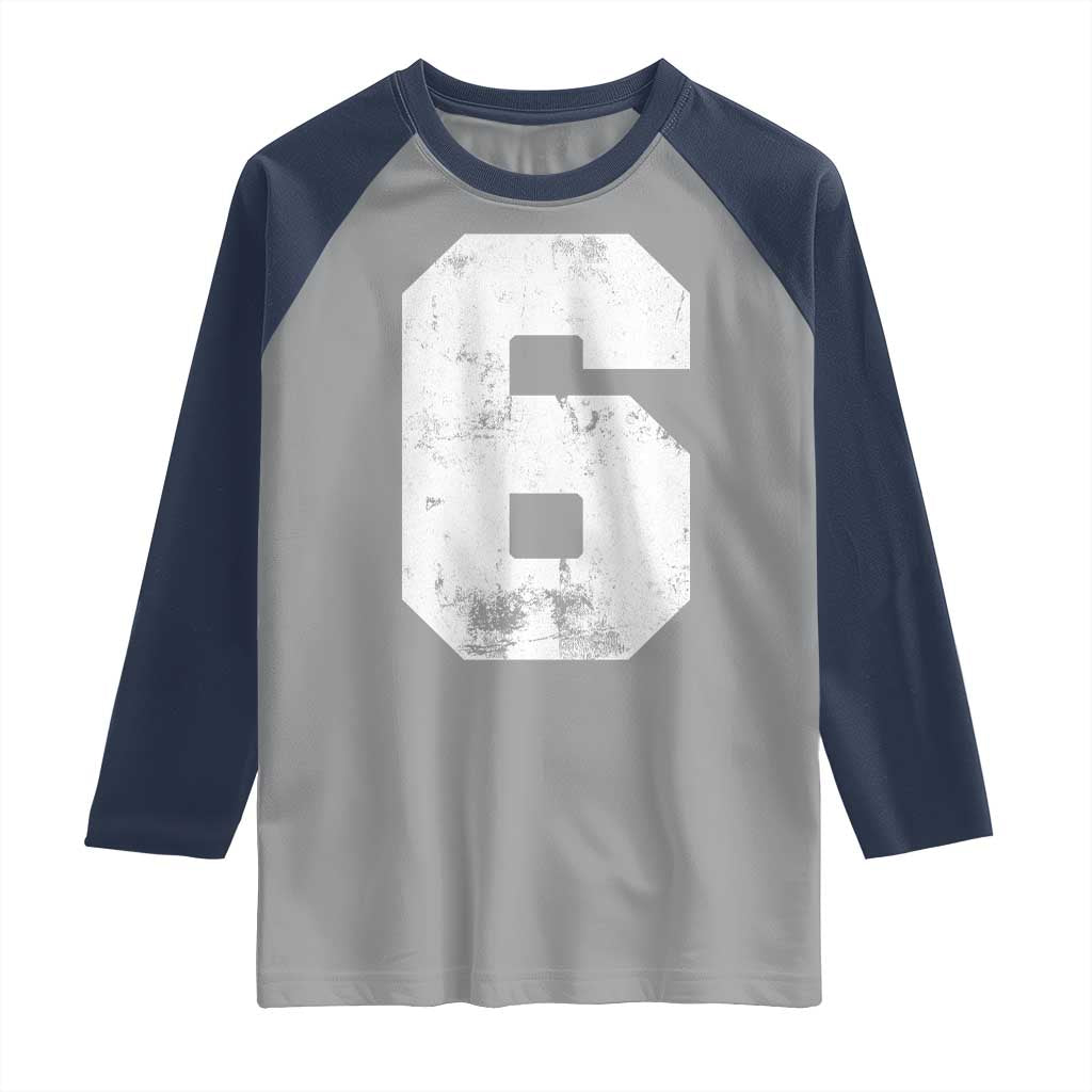 Number 6 Raglan Shirt Matching 67 Meme 6th Birthday 6 Years - Wonder Print Shop