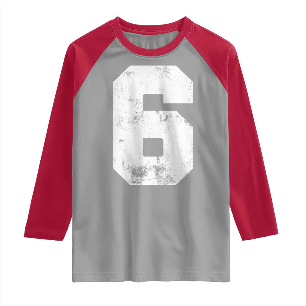 Number 6 Raglan Shirt Matching 67 Meme 6th Birthday 6 Years - Wonder Print Shop