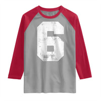 Number 6 Raglan Shirt Matching 67 Meme 6th Birthday 6 Years - Wonder Print Shop
