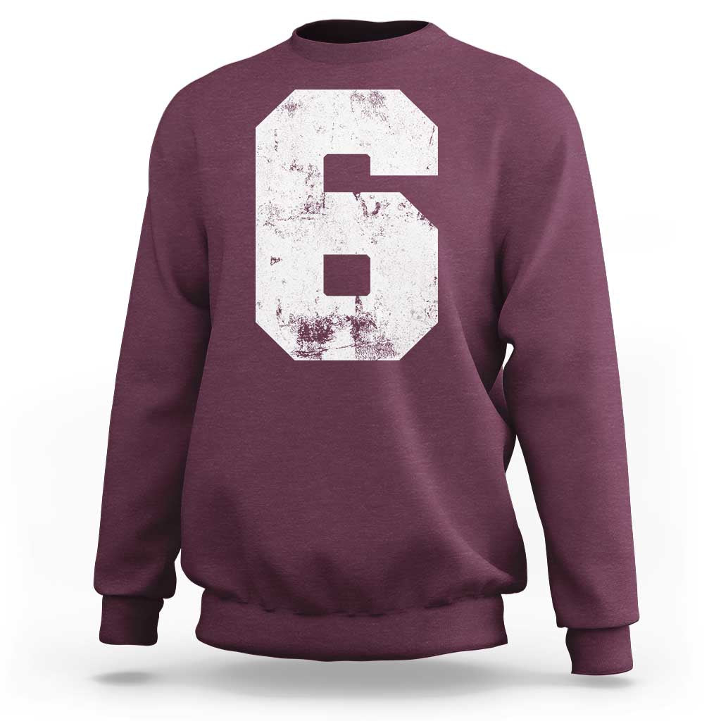 Number 6 Sweatshirt Matching 67 Meme 6th Birthday 6 Years - Wonder Print Shop