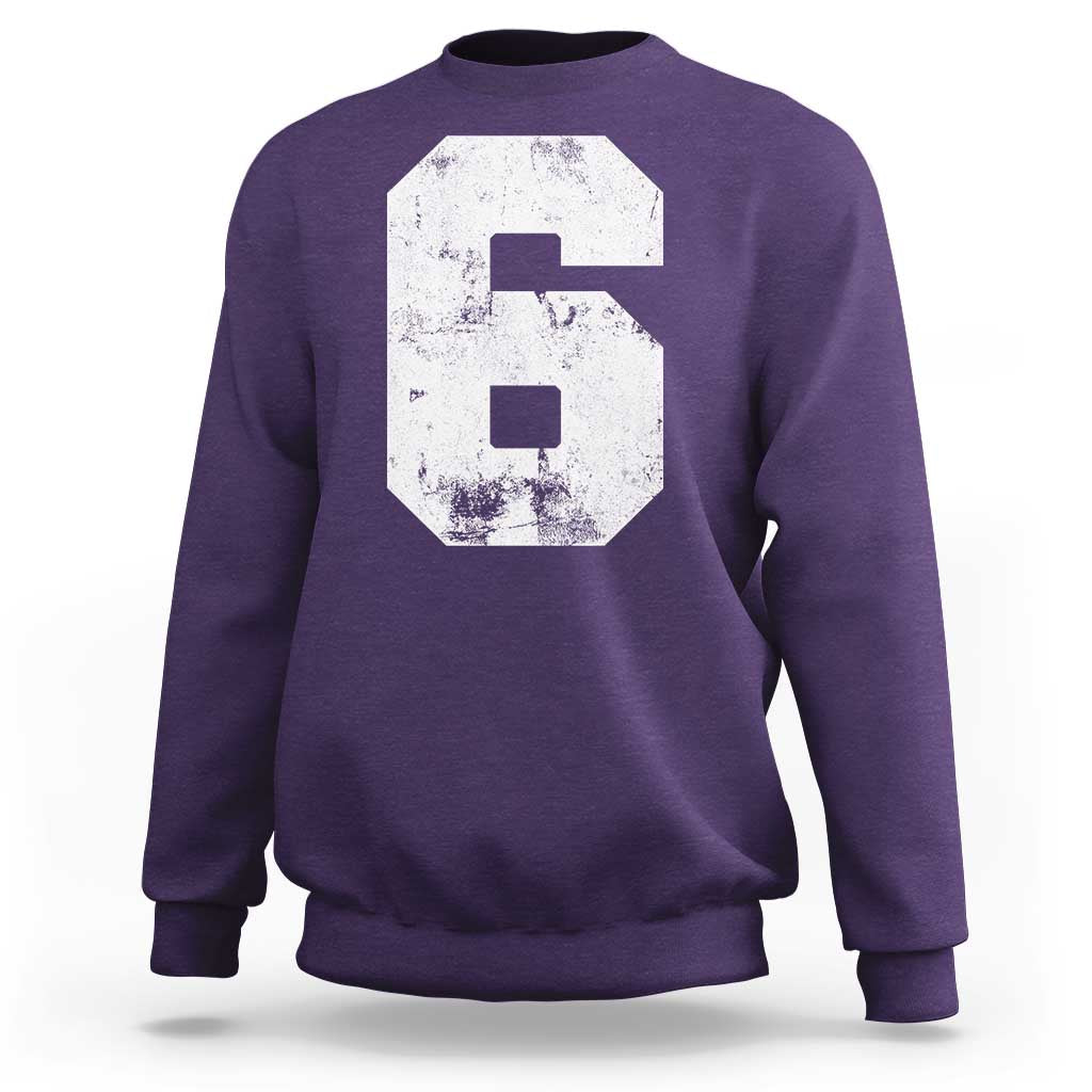 Number 6 Sweatshirt Matching 67 Meme 6th Birthday 6 Years - Wonder Print Shop