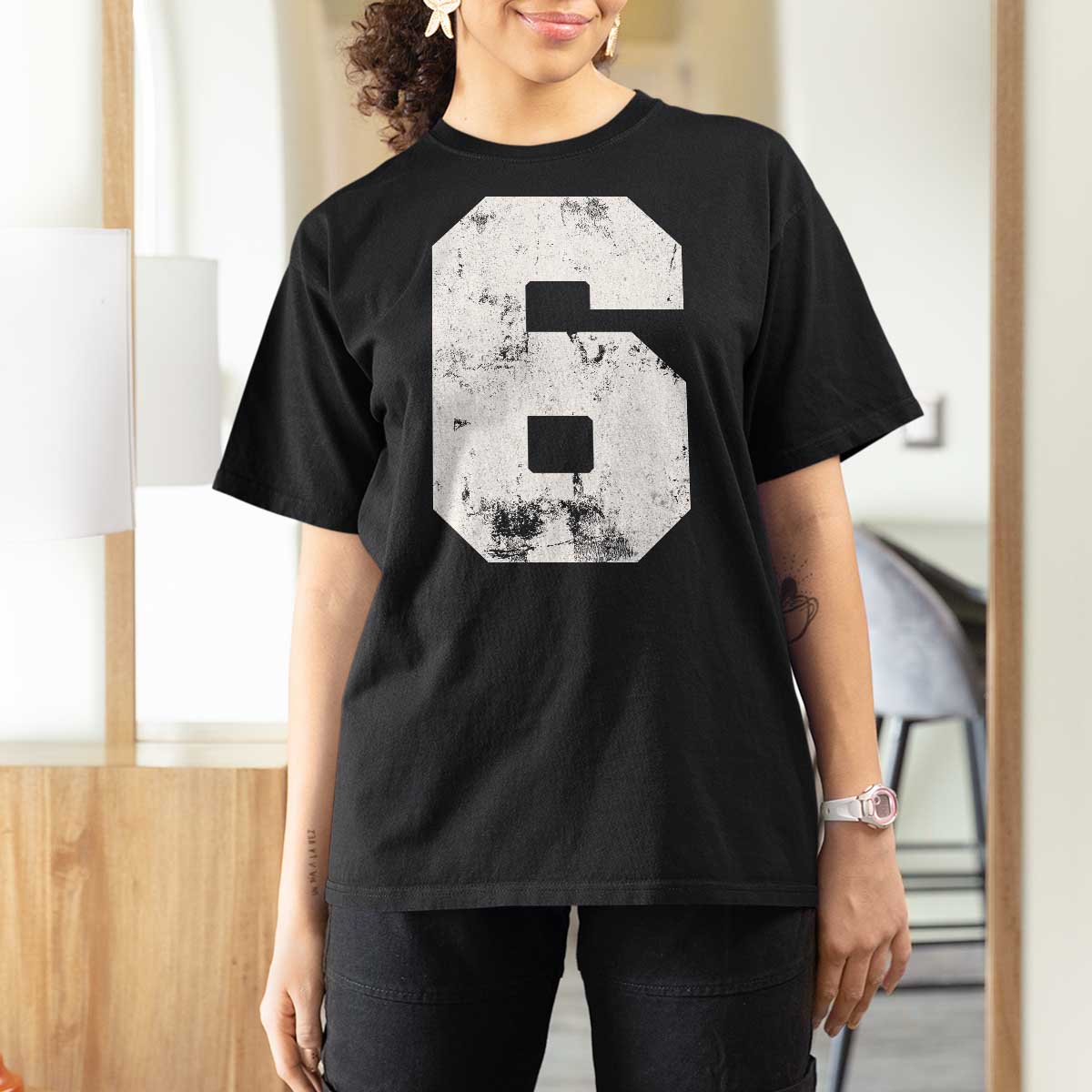 Number 6 T Shirt For Women Matching 67 Meme 6th Birthday 6 Years - Wonder Print Shop