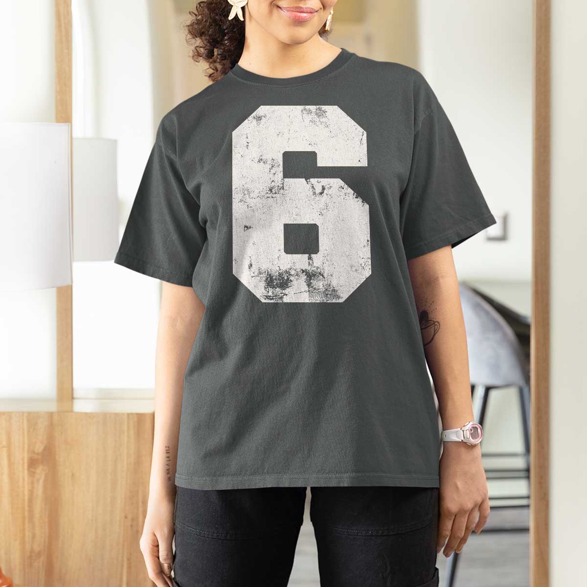 Number 6 T Shirt For Women Matching 67 Meme 6th Birthday 6 Years - Wonder Print Shop