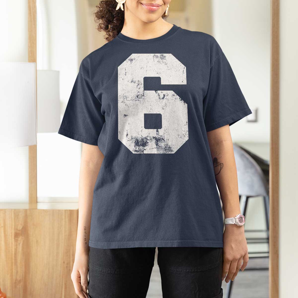 Number 6 T Shirt For Women Matching 67 Meme 6th Birthday 6 Years - Wonder Print Shop