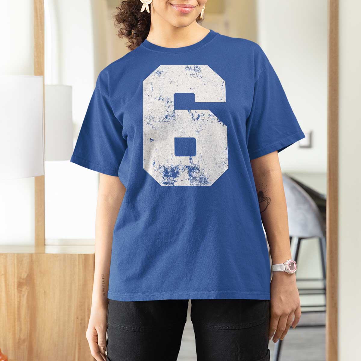 Number 6 T Shirt For Women Matching 67 Meme 6th Birthday 6 Years - Wonder Print Shop