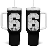 Number 6 Tumbler With Handle Matching 67 Meme 6th Birthday 6 Years - Wonder Print Shop