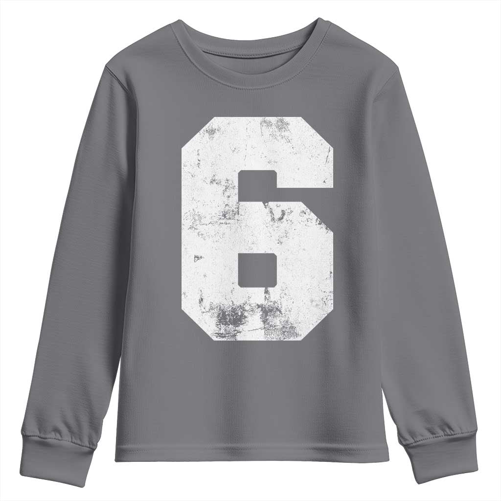Number 6 Youth Sweatshirt Matching 67 Meme 6th Birthday 6 Years - Wonder Print Shop