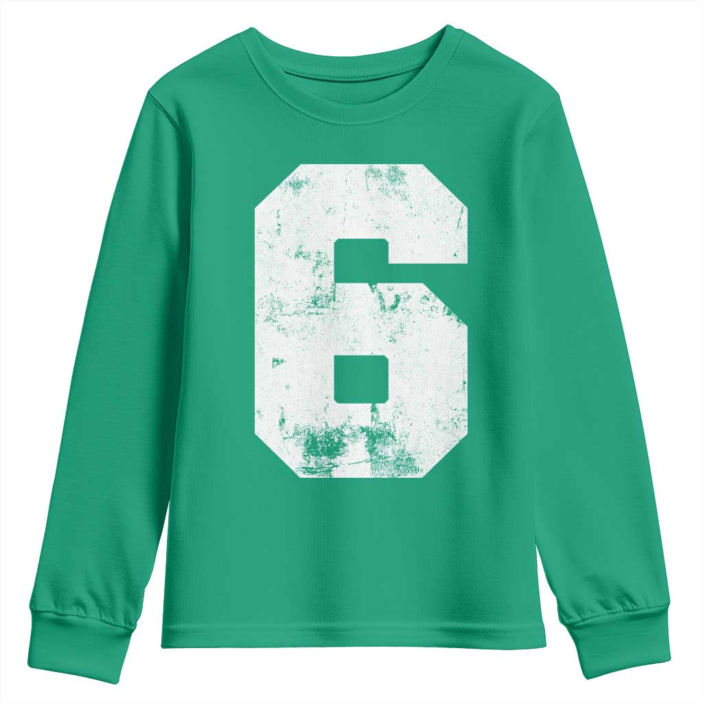 Number 6 Youth Sweatshirt Matching 67 Meme 6th Birthday 6 Years - Wonder Print Shop
