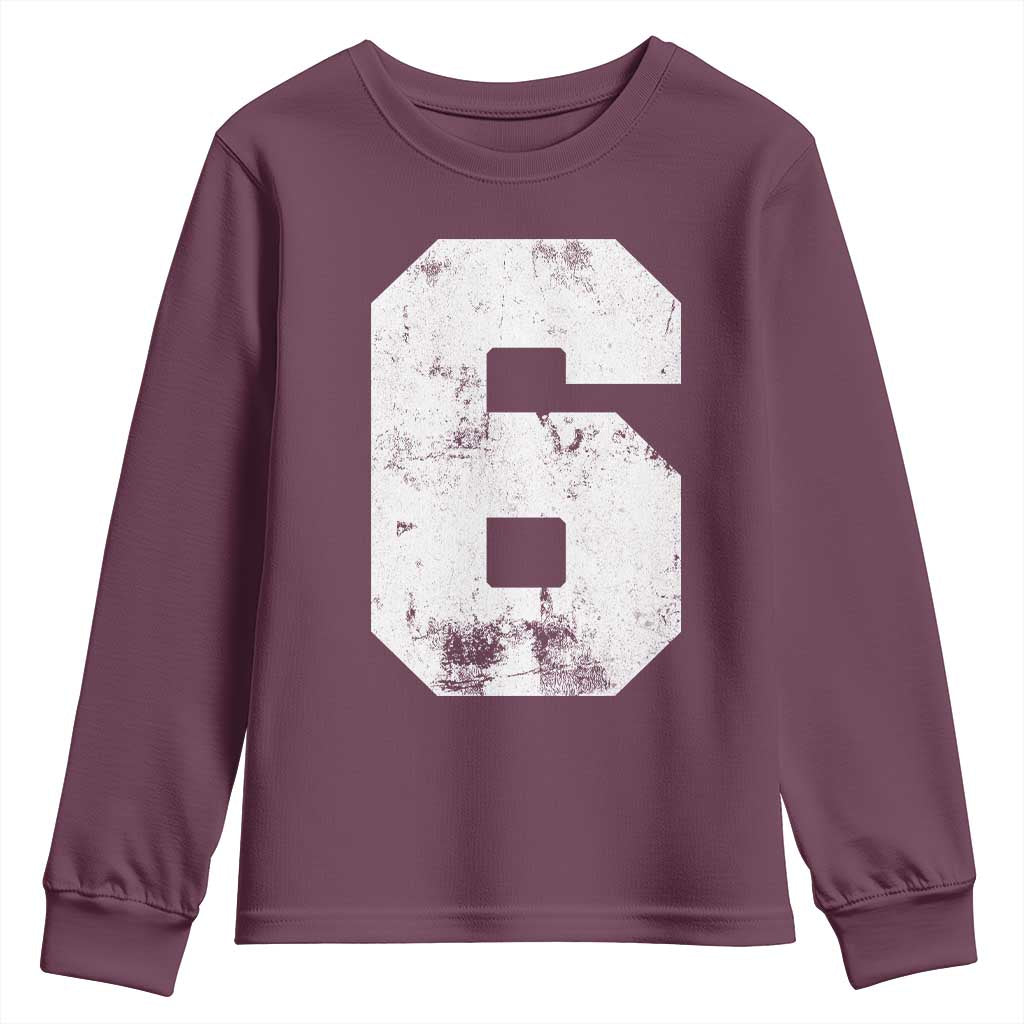 Number 6 Youth Sweatshirt Matching 67 Meme 6th Birthday 6 Years - Wonder Print Shop