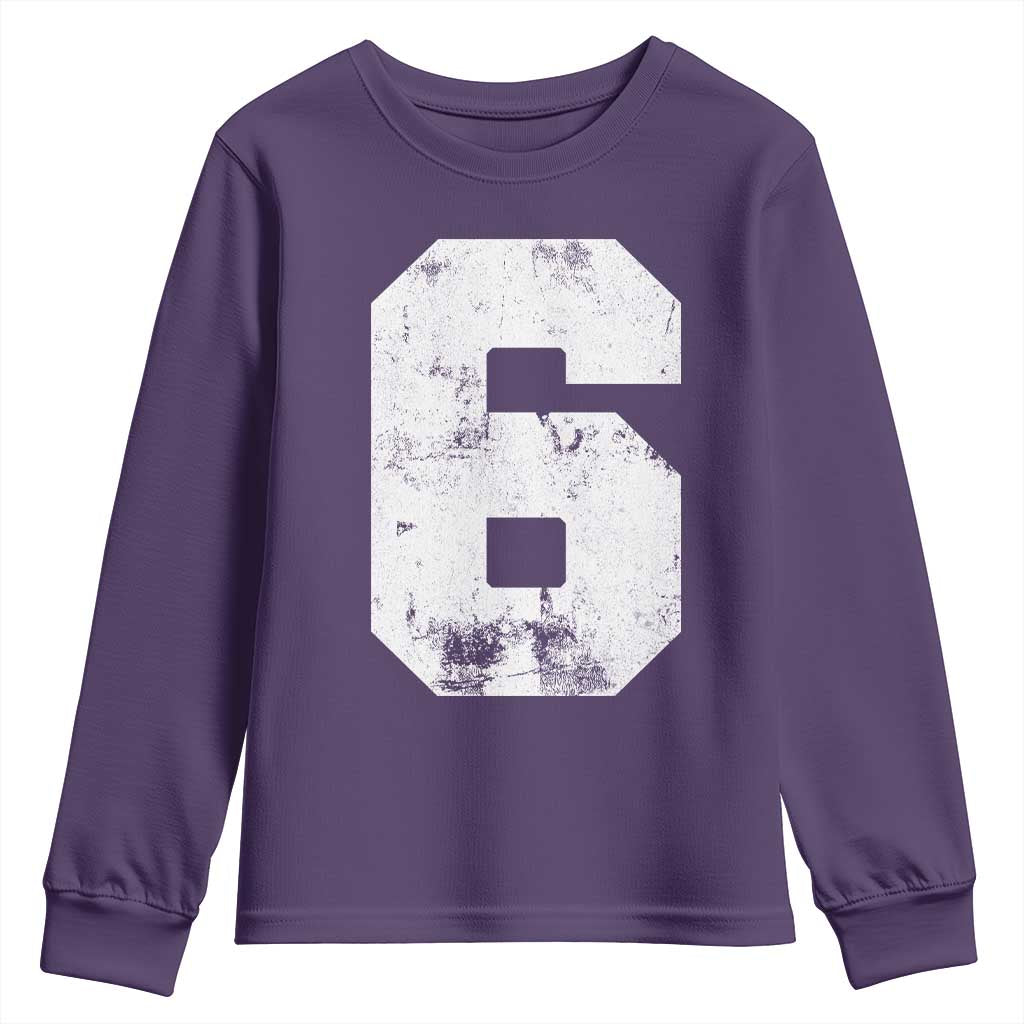Number 6 Youth Sweatshirt Matching 67 Meme 6th Birthday 6 Years - Wonder Print Shop
