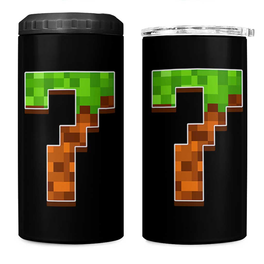 Number 7 4 in 1 Can Cooler Tumbler Game Matching 67 Meme Costume 7th Birthday 7 Years - Wonder Print Shop
