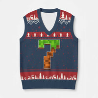 Number 7 V-Neck Knit Sweater Vest Game Matching 67 Meme Costume 7th Birthday 7 Years - Wonder Print Shop