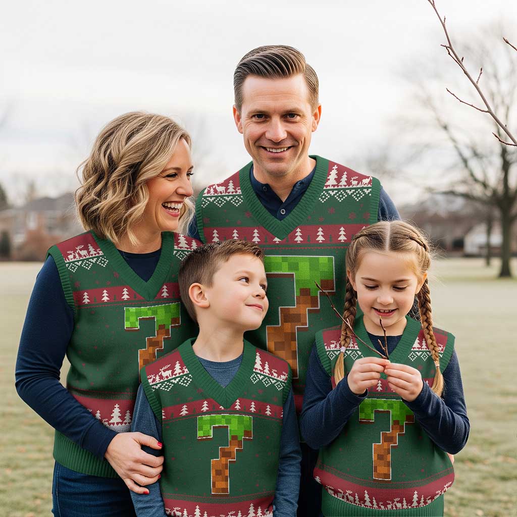 Number 7 V-Neck Knit Sweater Vest Game Matching 67 Meme Costume 7th Birthday 7 Years - Wonder Print Shop